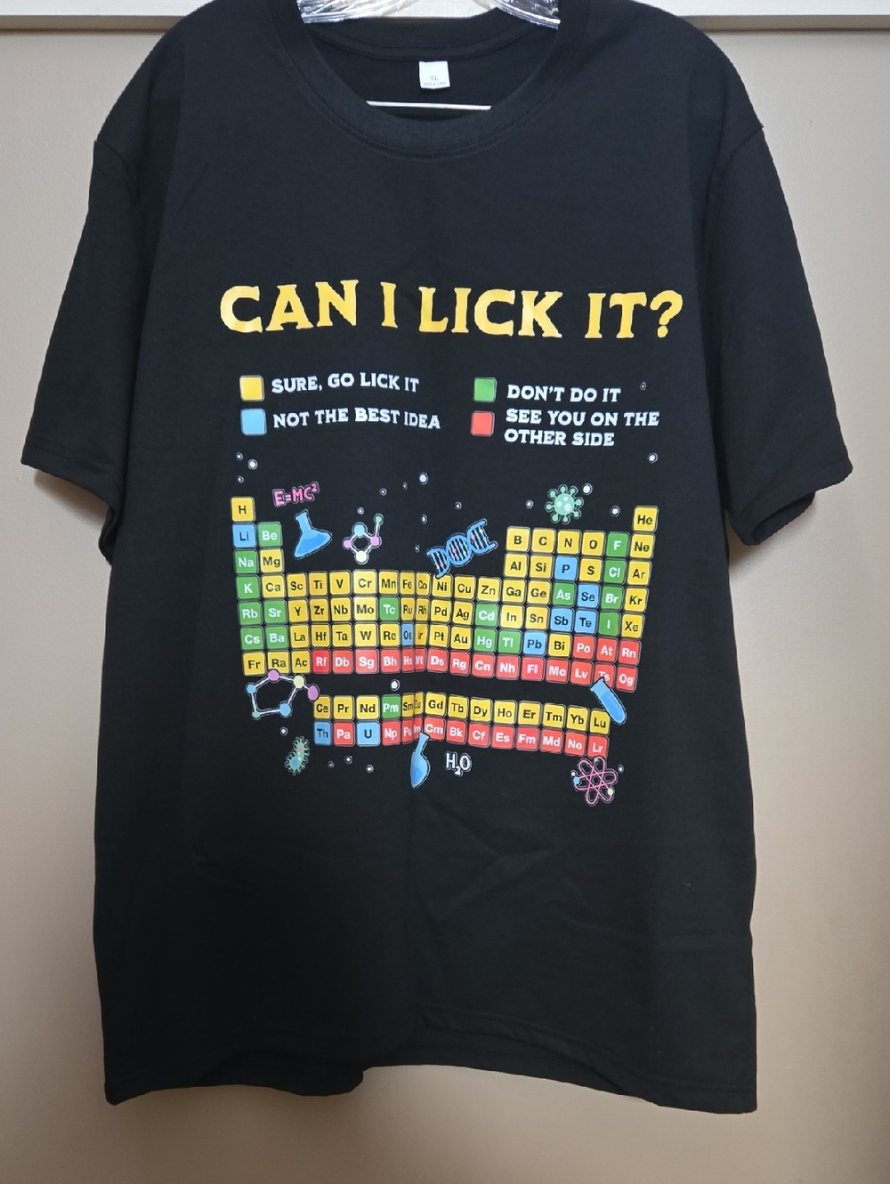 Can I Lick It? Black Graphic Periodic Table Tee